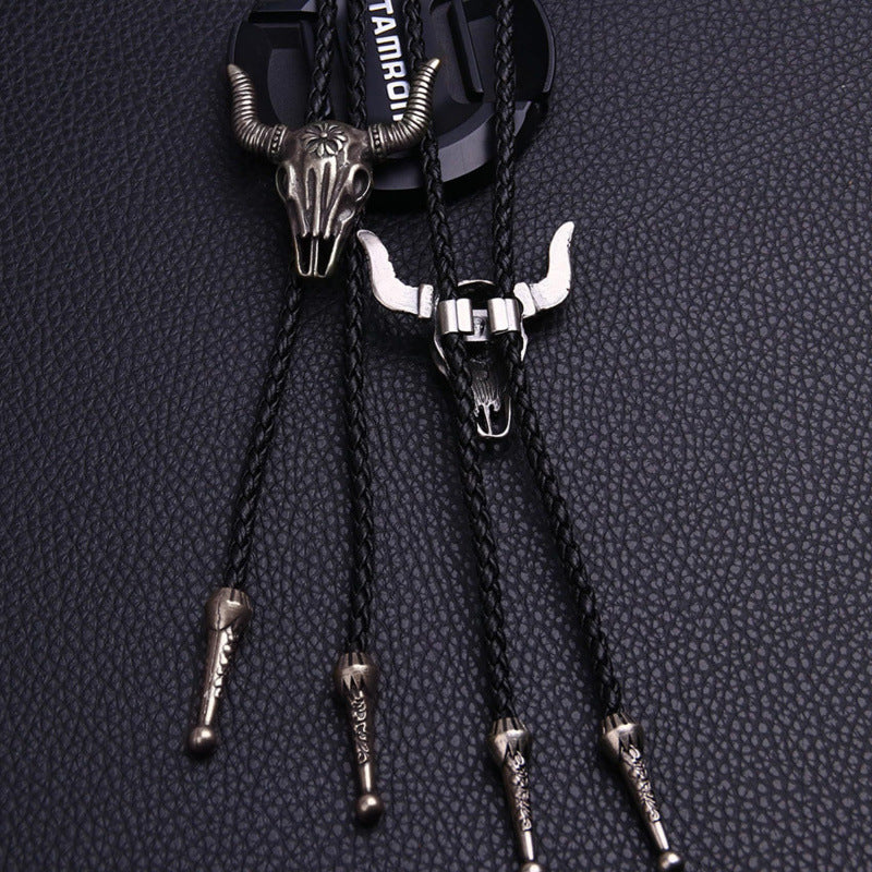 Wholesale Western cowboy long pendant sweater chain leather